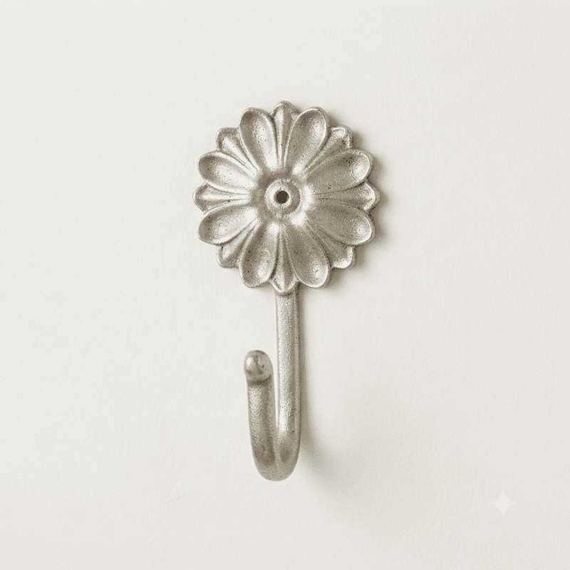 Daisy Wall Hook 1 Cast iron flower wall hook
